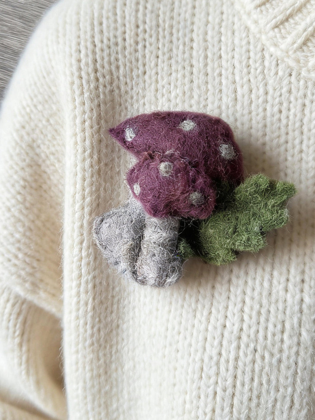 Nature Series Mushroom & Cactus Brooch