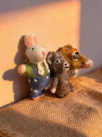 Little Lion & Flying Donkey Wool Felt Keychain
