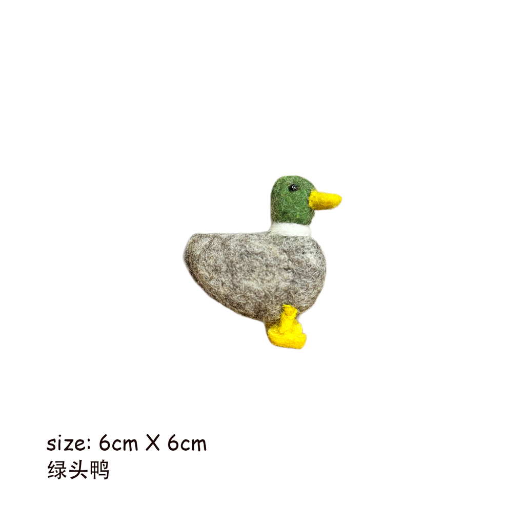 Rooster & Mallard Wool Felt Brooch