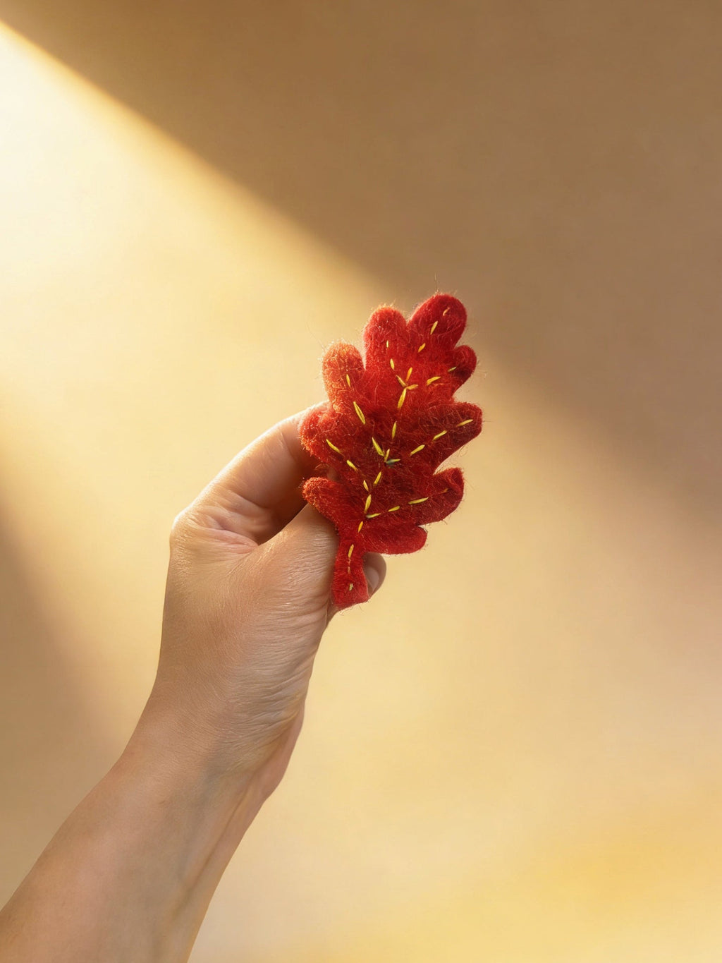 Oak & Maple Leaf Wool Felt Brooch