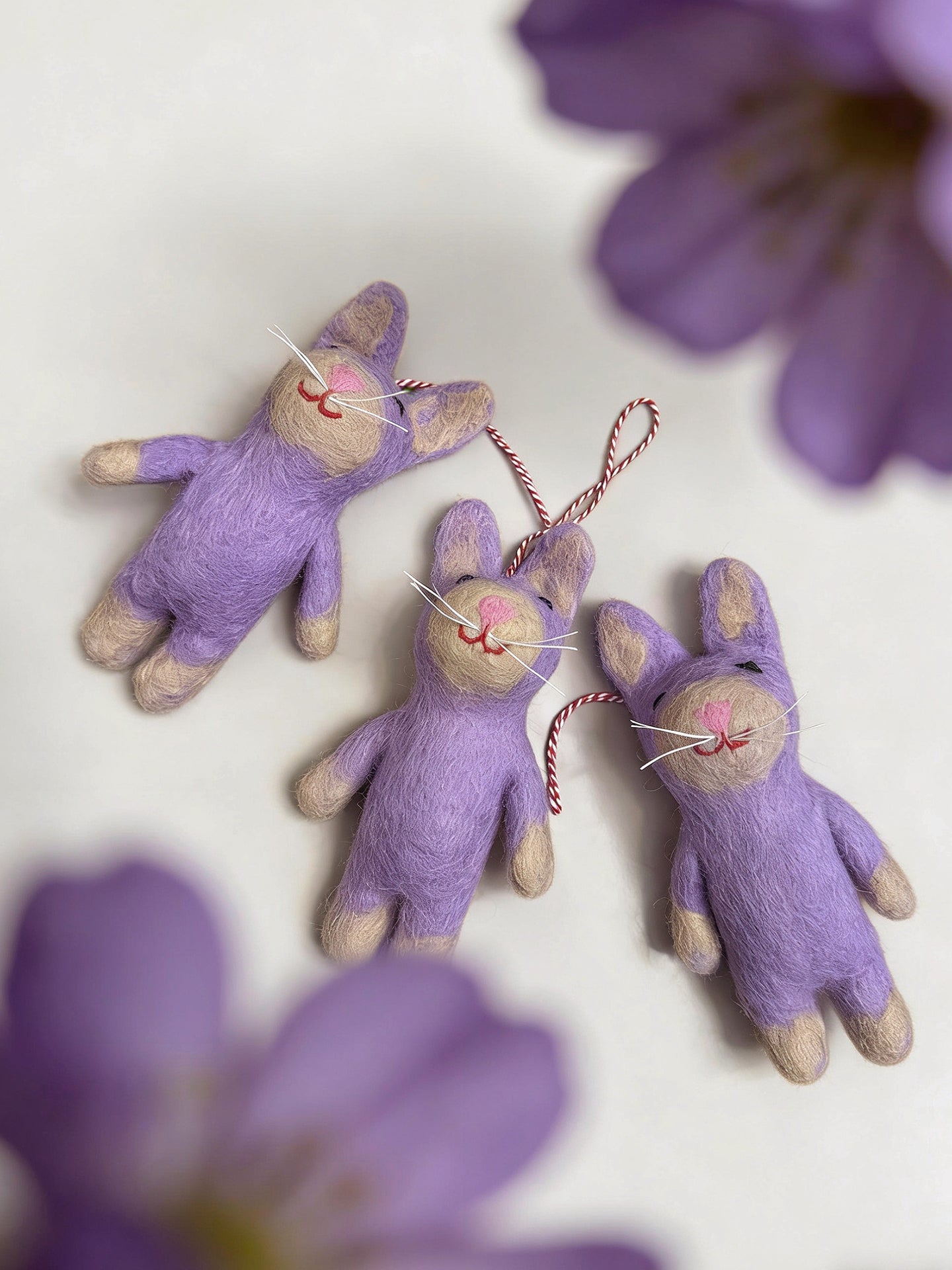 Purple Rabbit Wool Felt Ornament