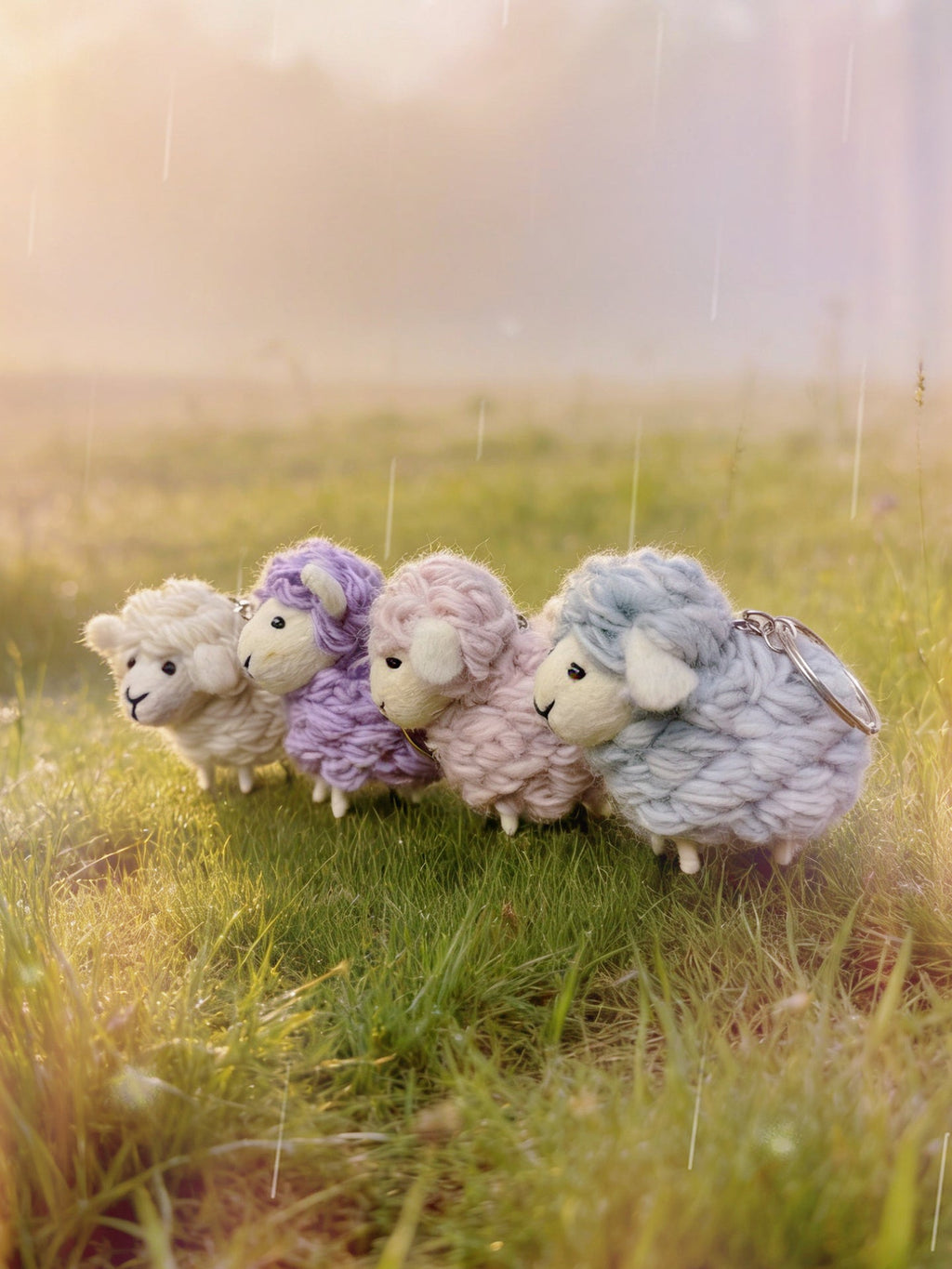 Colorful Sheep Wool Felt Keychain