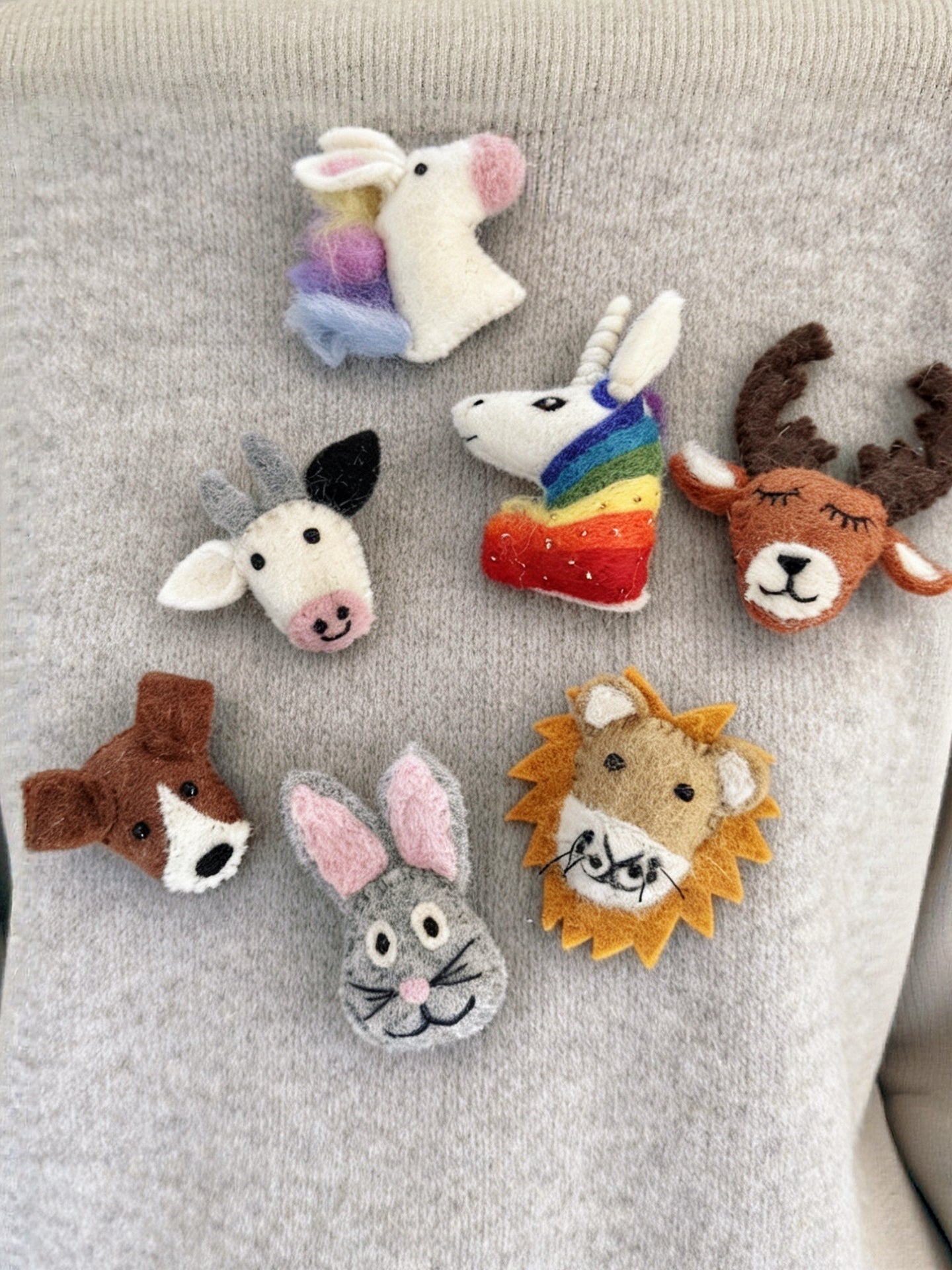 Animal Head Wool Felt Brooch