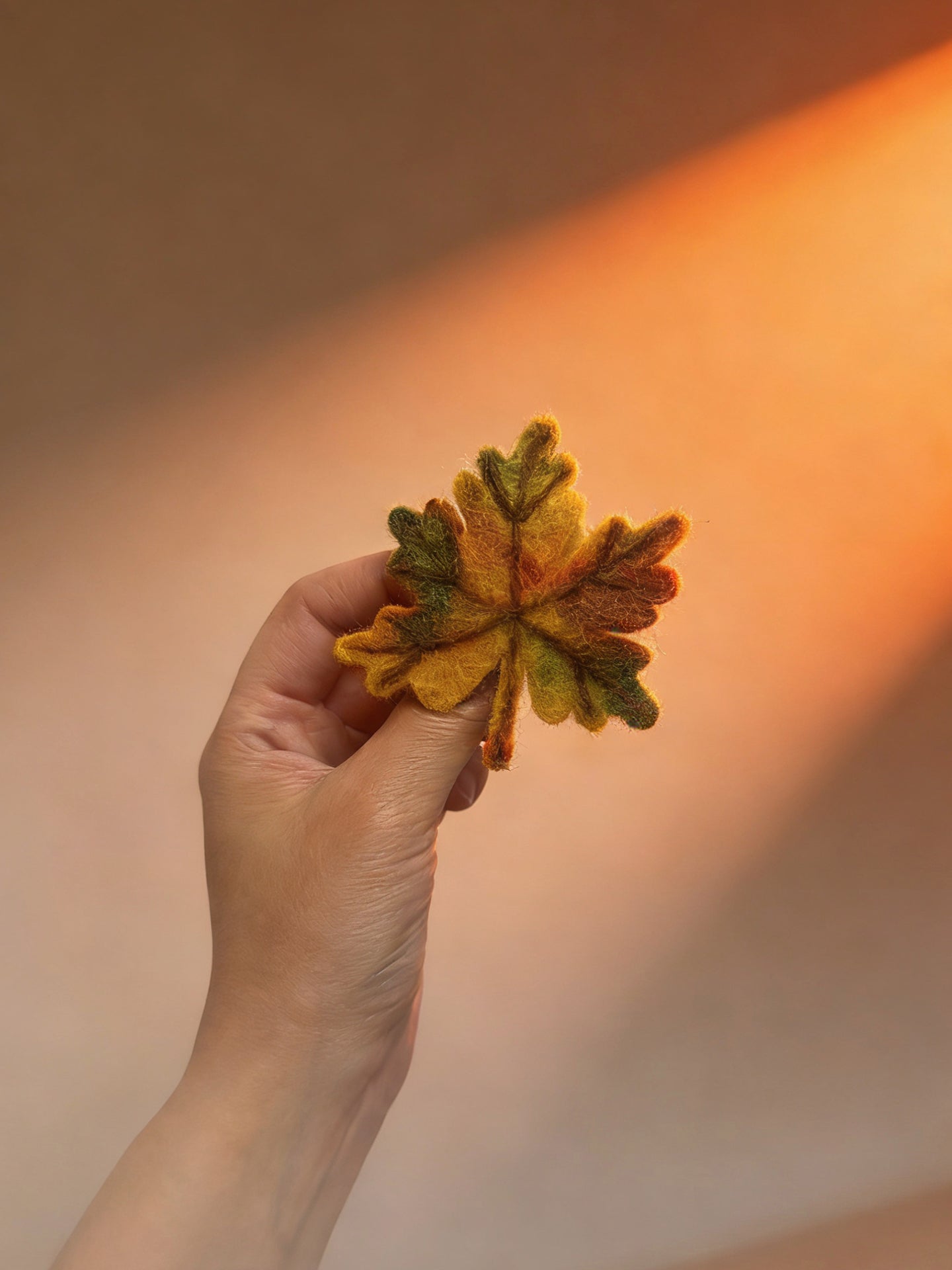 Oak & Maple Leaf Wool Felt Brooch