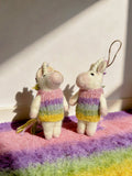 Rainbow Sweater Unicorn Wool Felt Ornament