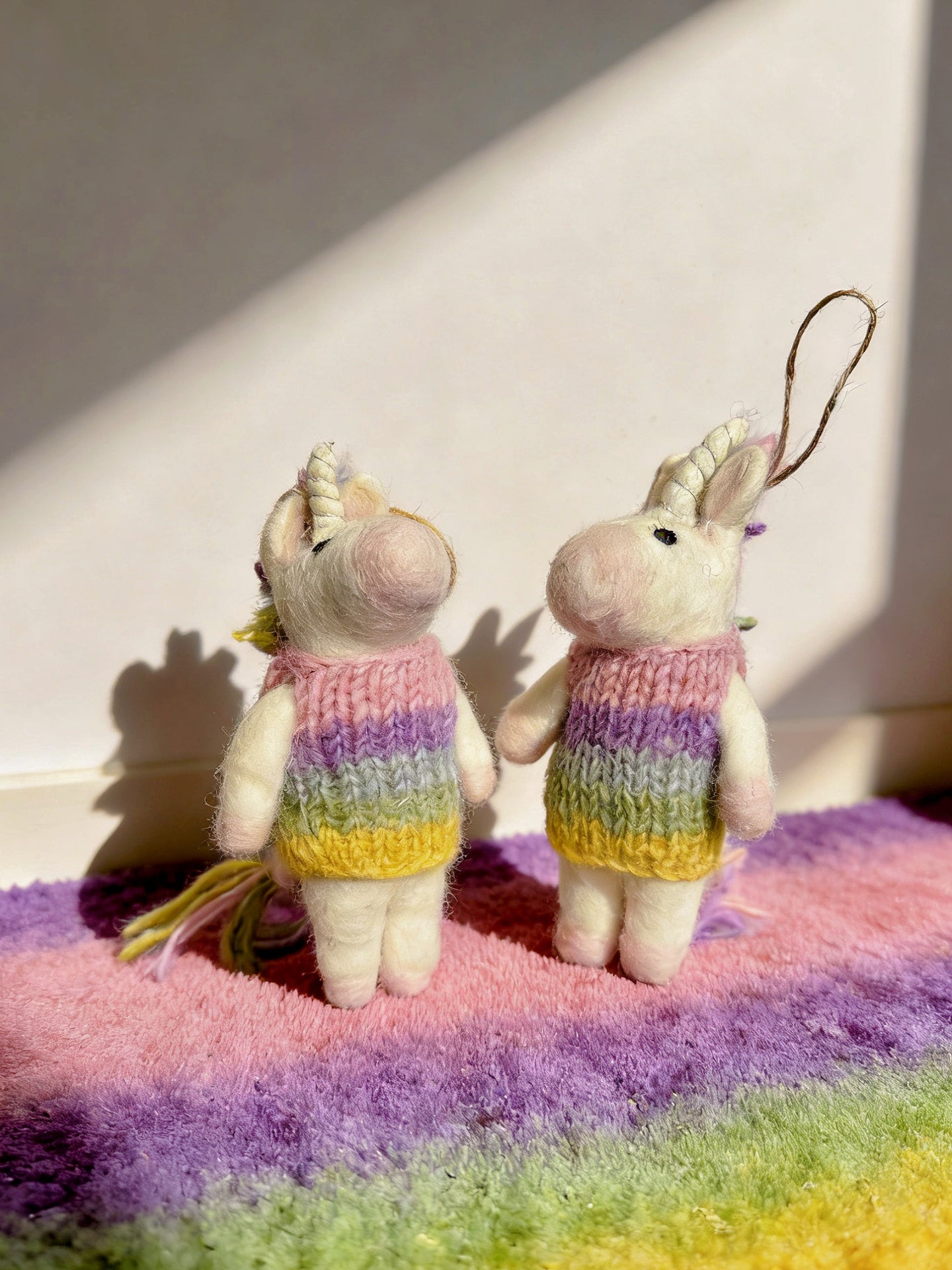 Rainbow Sweater Unicorn Wool Felt Ornament