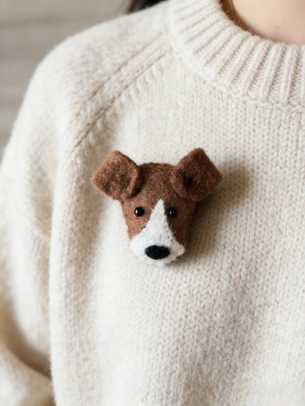 Animal Head Wool Felt Brooch